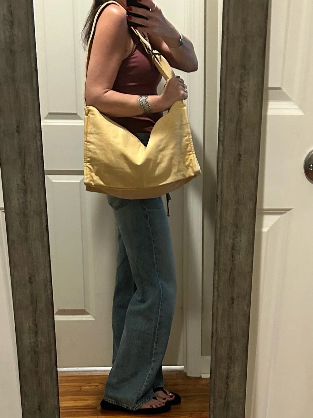 NWT Free People Camp Crush Canvas Sling Bag in Neutral